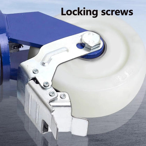 Heavy Duty Industrial Caster Wheels Set Of 4 For 4in 5in 6in 8in Carts And Furniture Dual Locking Nylon Plate close-up image