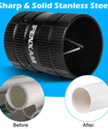 Deburring tool for copper and PVC pipes, black, fits 1/4 to 1-5/8 inch tubes