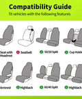 Compatibility guide for Black Waterproof Sweat Towel Seat Cover Universal Non Slip Protector For Car Truck SUV Seats