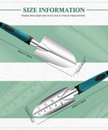 Two Piece Garden Hand Trowel Set With Aluminum Alloy Bodies And Rubber Handles Dual Style Cultivating Tools With Inches And Centimeters Depth Scales