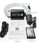 Starlight Fiber Optic Headliner Light Kit 16W, 150 Strands of 0.75mm, 6.5ft with remote, adapter, cable, and LED engine