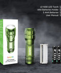 Tiny But Mighty LED Flashlight for Outdoors and Emergencies, Ultra Bright Beam, Waterproof Pocket Size packaging with batteries