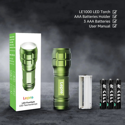 Tiny But Mighty LED Flashlight for Outdoors and Emergencies, Ultra Bright Beam, Waterproof Pocket Size packaging with batteries