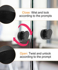 2 Pack Suction Cup Door Handle For Glass Doors And Showers No Drill Self Stick Instant Push Pull Armrest Black 62x50mm Easy Install For Windows Cabinets Toilets Bathroom Home, twist lock close open