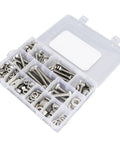 246 Piece Stainless Steel Hex Bolts Nuts And Washers Assortment Kit In Durable Storage Box For Household Appliances, Furniture, Doors, Garages, Outdoor Structures, And Automotive Maintenance, open case