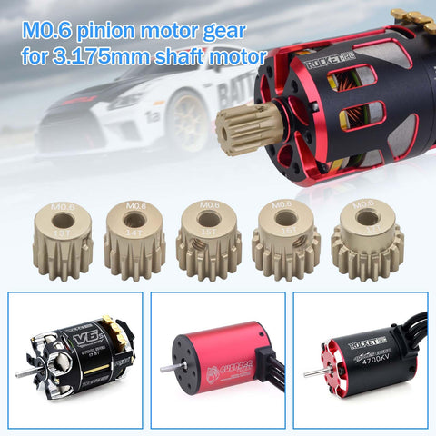 Dope Aluminum 7075 M0.6 Pinion Gear Set 13T 14T 15T 16T 17T For 1/10 RC Cars with brushed and brushless motors in a group