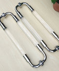 Stainless Steel Clear Acrylic Door Hardware Kit with Double Sided Grab Bar and Glass Door Pull Handle for Easy Entry