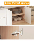 Open cabinet showing 2 Pack 40mm Cup Full Overlay Soft Close Cabinet Hinges for Thick Doors 18 To 28mm Nickel Finish European Concealed Hinges