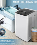 Fully Loaded Portable Washer With Turbo Spin Cycle And Spacious Stainless Drum Built To Handle Twenty Pound Loads in a modern home setting.
