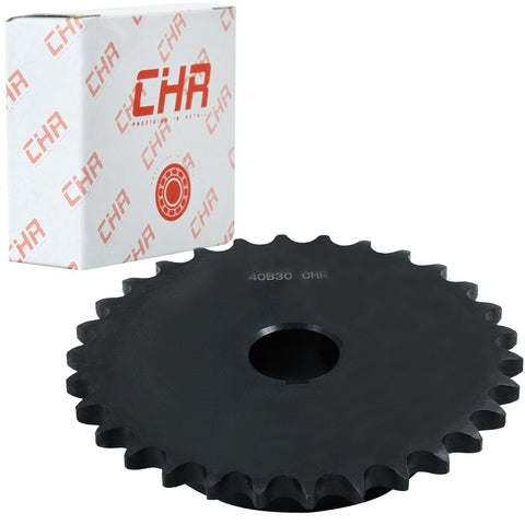 Heavy Duty 30 Tooth Roller Chain Sprocket With Half Inch Pitch And 1 Inch Bore For 40 Chain Carbon Steel, 6.38mm Keyway, B Type Hub