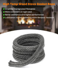 Stanbroil wood stove gasket rope, 3/4 in by 84 in, graphite-impregnated fiberglass, gray