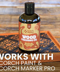 Straight Up Coconut Mct Wood Finishing Oil And Food Safe Cutting Board Sealer in an 8 oz bottle on a wooden surface.