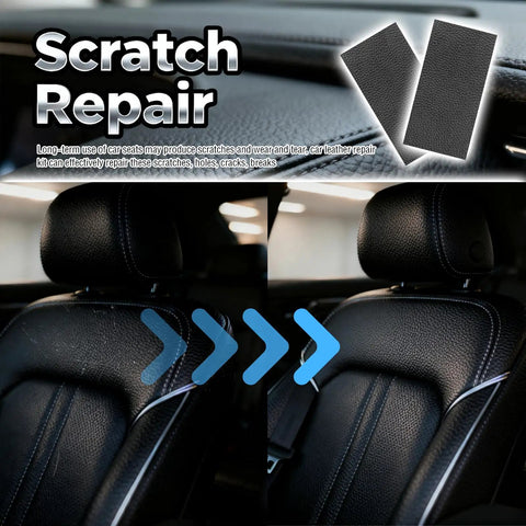 Heavy Duty PU Leather Repair Patches 2 Count 8X4 Inch EZ Peel Self Adhesive Vinyl Tape for car seat scratch repair.