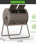 Outdoor Compost Tumbler Bin 38 Gallon Dual Chamber With Easy Turn Lockable Inlet Rotating Bin For Garden Kitchen And Yard Waste