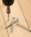 Top Quality 304 Stainless Steel Hex Lag Screws One Quarter Inch By Two Point Five Inches Tough As Nails Rust Resistant Wood Fasteners For Outdoor Decks And Flower Stands Twenty Five Count with drill on wood.