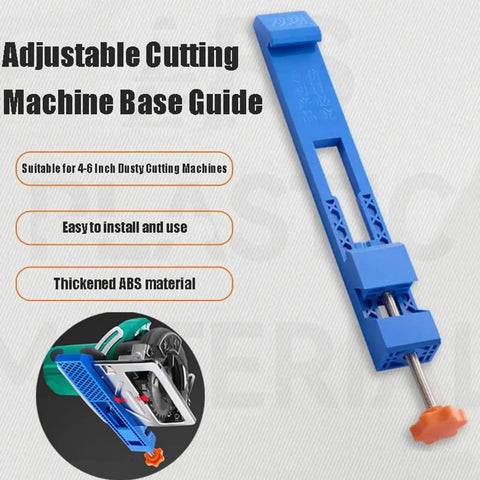 Heavy Duty Adjustable Base Guide For Electric Circular Saw Boost Precision Woodworking Cuts, blue ABS material, stable setup.