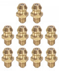 Heavy Duty Brass Straight Grease Fittings M5 X 0.8mm Thread Kit 10 Pack For Easy Lubrication Of Machinery And Equipment, Rust Resistant