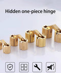 Brass Cylindrical Concealed Cabinet Hinges Set For Smooth Quiet Close, Easy Install Hidden Furniture Door Hardware