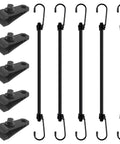 Five Pack 12 Inch Bungee Cords With Hooks And Tarp Clips, Heavy Duty Elastic Straps For Tarps, Camping, Storage