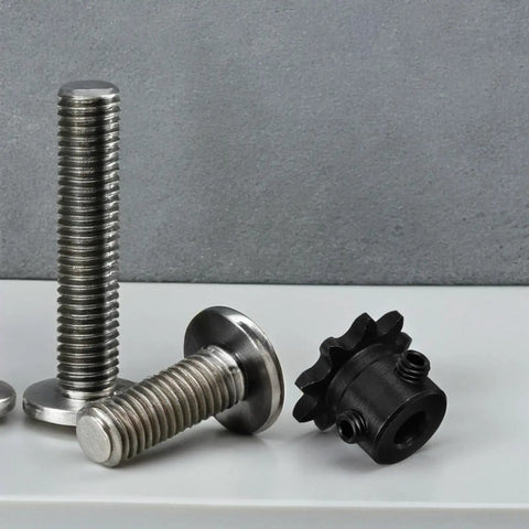Get That Heavy Duty 1 Inch 9 Tooth Roller Chain Sprocket with strong carbon steel and bolts for industrial use.