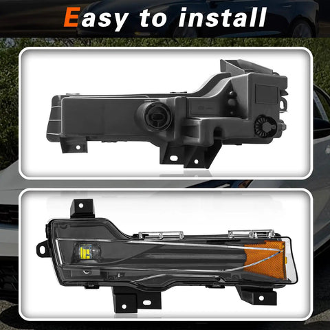 Heavy Duty LED Fog Light Kit For 2017 To 2022 Tesla Model 3 And 2019 To 2024 Model Y showing sealed housing and focused LEDs.