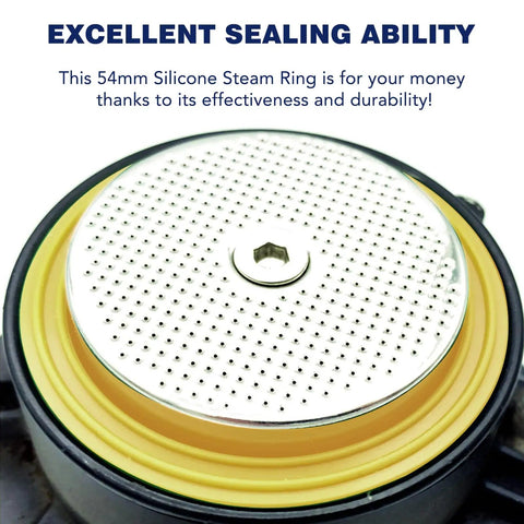 54Mm Silicone Steam Ring Grouphead Gasket Seal Replacement For Sage And Breville Espresso Machines Coffee Makers Models 878 870 860 840 810 500 450 875 880 displayed on group head showing sealing surface