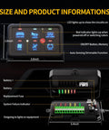 6 Gang RGB Backlit Rocker Switch Panel Kit With Control Box For 12V And 24V Vehicles, dimensions and features displayed