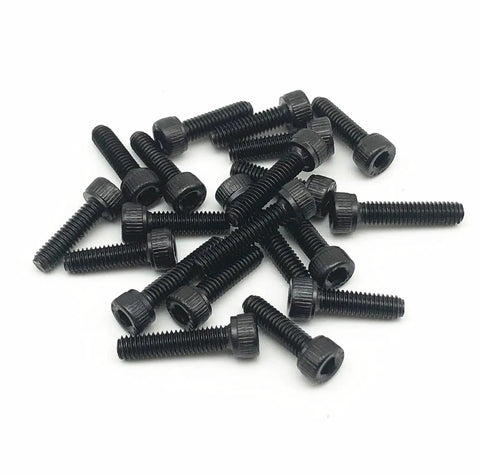 Top Shelf No Brainer 100 Piece Pack Of Tough As Nails M3 X 10Mm 12.9 Grade Alloy Steel Hex Socket Head Cap Screws With Black Oxide Finish For Heavy Duty Garage Builds in a pile.