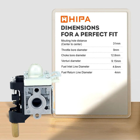 Carburetor For Echo SRM 210 Weedeater Replacement RB K75 A021000742 A021000740 A021000741 with dimensions