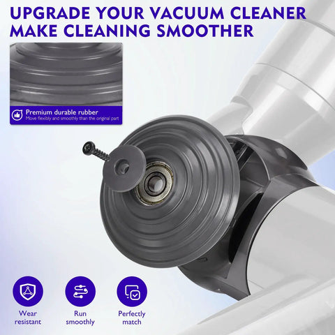 Ball Wheel And Vacuum Head Connector Replacement For V10 V11 V15 Vacuum Cleaners High Torque 100W shown with rubber detail