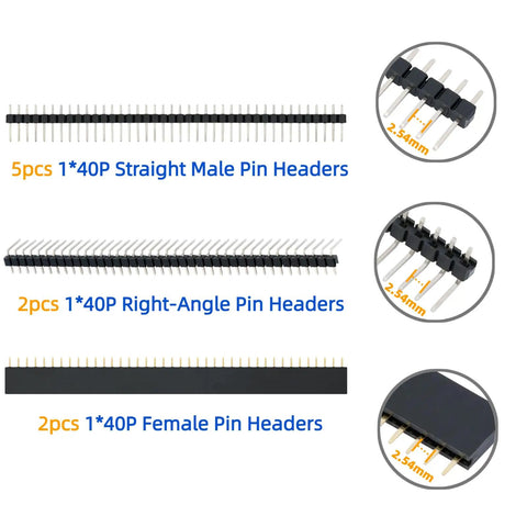 Double Sided PCB Perf Board Kit With 54 Pieces Across Five Sizes For Arduino DIY Soldering Projects Protoboards Include 40 Pin Headers, 2.54mm