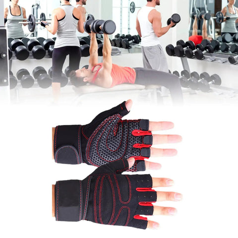 Fingerless Fitness Gloves With Wrist Wrap For Men And Women Breathable Non Slip Gym Gloves For Weightlifting And Barbell Workouts