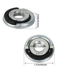Rock Solid Heavy Duty Quick Release Lock Nuts 5/8-11 Thread Fits Angle Grinders With 1 75 Inch Flange Premium Steel Double Pack showing dimensions and features.