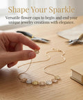 Hand holding Natural Metal Bead Caps And Flower Spacer Pendants For DIY Jewelry Making 0.27 Inch End Caps on chain