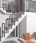 Heavy Gauge Side Mount Step Handrail For Outdoor Stairs And Patio Deck No Fuss Weatherproof With Quick Setup And Dang Solid Grip Support For Safe Deck Navigation on modern staircase.