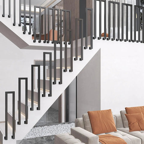 Heavy Gauge Side Mount Step Handrail For Outdoor Stairs And Patio Deck No Fuss Weatherproof With Quick Setup And Dang Solid Grip Support For Safe Deck Navigation on modern staircase.