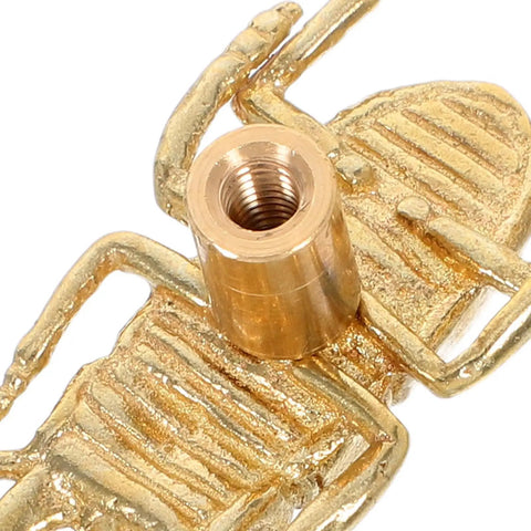 Close-up of Two Piece Brass Beetle Drawer Knob Set For Dressers And Cabinets Cool Bug Cabinet Pulls With Vintage Gothic Cottagecore Retro Style