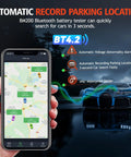 12V Car Battery Tester With Bluetooth For Lead Acid And Lithium Batteries BM200 US Battery Monitor Voltage Cranking And Charging System Tests Real Time Trip Records And Abnormal Alarm Easy Setup, phone app find car screen