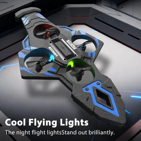 Flying Sword RC Airplane Gesture Control Drone for Kids and Adults Ages 8 to 16 with cool flying lights in action.