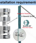 Shower Glass Door Handle For Sliding Doors, Double-Sided Back-To-Back Pull Hardware, brushed nickel finish, installation guide