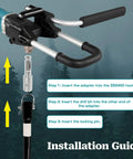 Installation guide for Seven Sixteenth Inch Hex Shank Auger Bit Adapter D For DDG460 with step-by-step instructions and arrows
