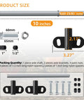 Beefed Up Heavy Duty Wheelbarrow Axle Bracket Set Includes Ten Inch Axle Shaft Five Eighth Inch Hole Two Brackets Nylon Spacers and Bolts Nuts for Rugged Yard and Farm Use specifications diagram with dimensions.