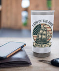 Patriotic 4th Of July Sailboat Stainless Steel Insulated Tumbler featuring USA flag design with 'Land of the Free Since 1776' text