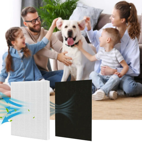 C545 Replacement Filter Set With 2 Filters And 8 Activated Carbon Pre Filters for Winix C545 Air Purifier, family and dog
