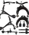 Front suspension kit for Acura TSX/Honda Accord with upper and lower control arms, ball joints, tie rod ends, sway bar links