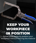 Top Grade Right Angle Corner Clamp With A Slick Quick Slide Pin Tough As Nails Heavy Duty Joint Holder Rock Solid 5 Inch Reach for secure positioning.