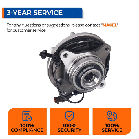 Front view of Front Wheel Hub Bearing Assembly 515188 for Ford F-150 2017-2020 with ABS, 6 lug, OE quality, vehicle tested.