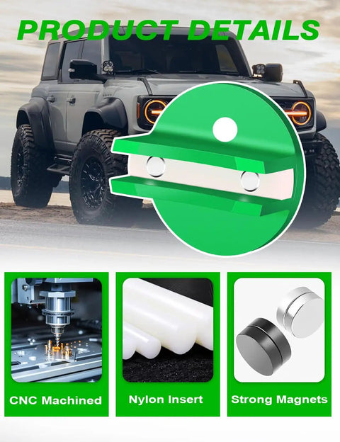 Magnetic Pinch Weld Jack Pad With Aluminum Slotted Design For Floor Jacks, Weld Frame Rail Adapter, Grippy Magnetic Hold