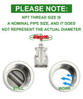 2.5 Inch NPT Female Gate Valve With Wheel Handle Made From 304 Stainless Steel For Water Oil Gas Applications Full Bore Sealed Valve With Smooth Operation And Durable Construction