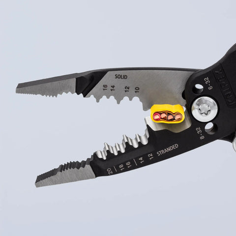 Close-up of wire stripper from Five Piece Core Pliers Set With Tool Roll For Precision Gripping, Cutting, And Bending, steel material